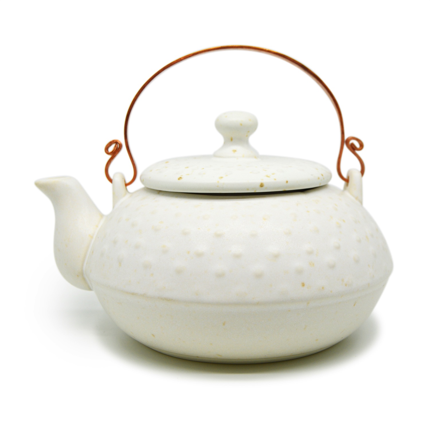 Doted teapot with bronze handle - 0015 Speckled