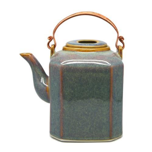 Largle Hexagon teapot with bronze handle - 0037